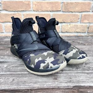 Nike LeBron Soldier XII Camo Men’s Size 11.5 Black Hazel Rush 2018 No Box